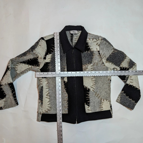 Vintage Yvonne Marie Zip Up Patchwork Fleece Embroidered Jacket  S / M Woman Top - Picture 3 of 7
